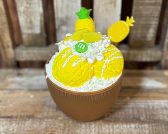 Fake Pineapple Ice Cream, Pineapple Tiered Tray Decor, Fake Ice Cream, Fake Pineapple for Props, Pineapple Home Decor