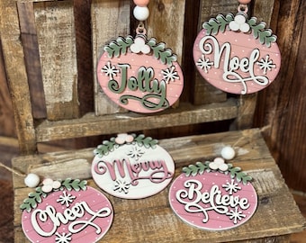 Christmas Wood Ornaments, Christmas Tree Decorations, Holiday Ornaments, Christmas Elegant Ornaments