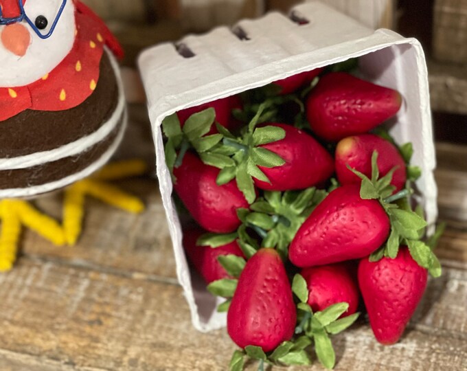 Set of 6 Faux Strawberries Fake Strawberries Kitchen Decor Etsy