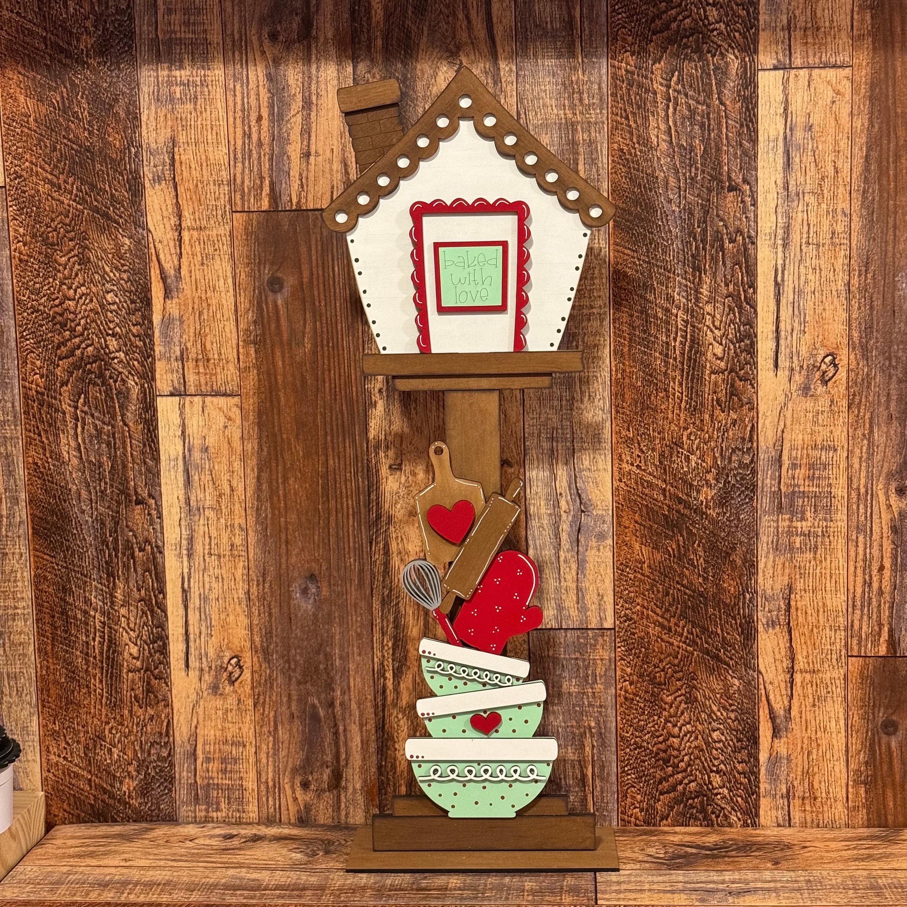 Birdhouse Wood Sign, Baking for the Birdhouse Interchangeable, Jadeite ...