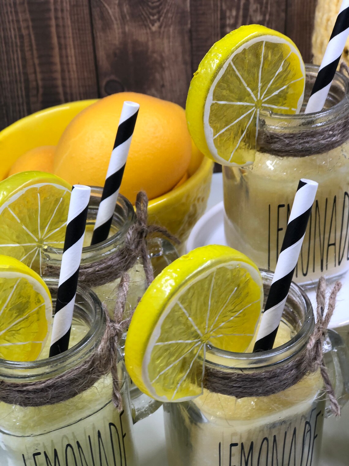 Fake Lemonade Summer Decor Summer Drinks Faux Drinks Etsy