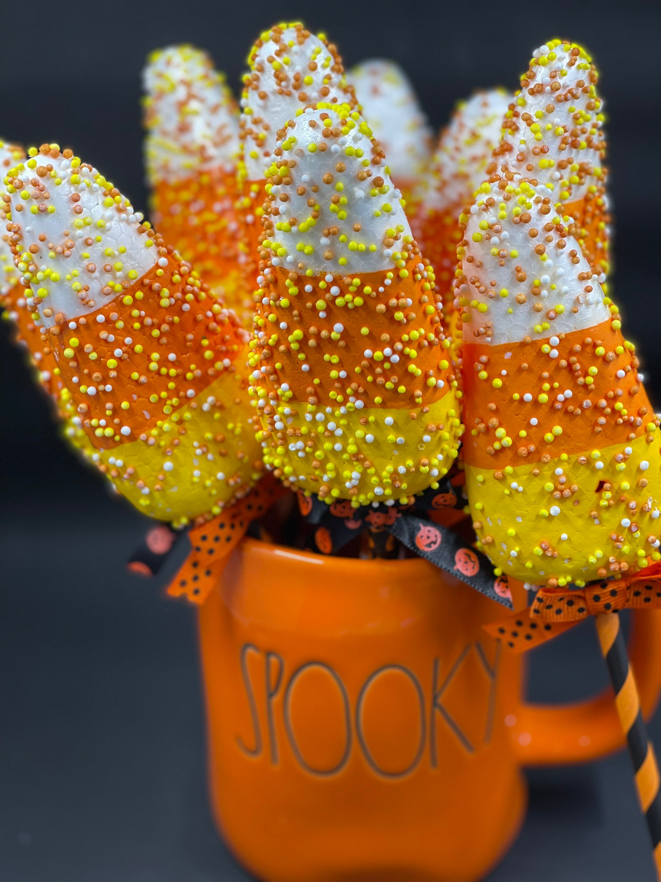 Fake Candy Corn Cake Pops Halloween Decor Halloween Cake Etsy