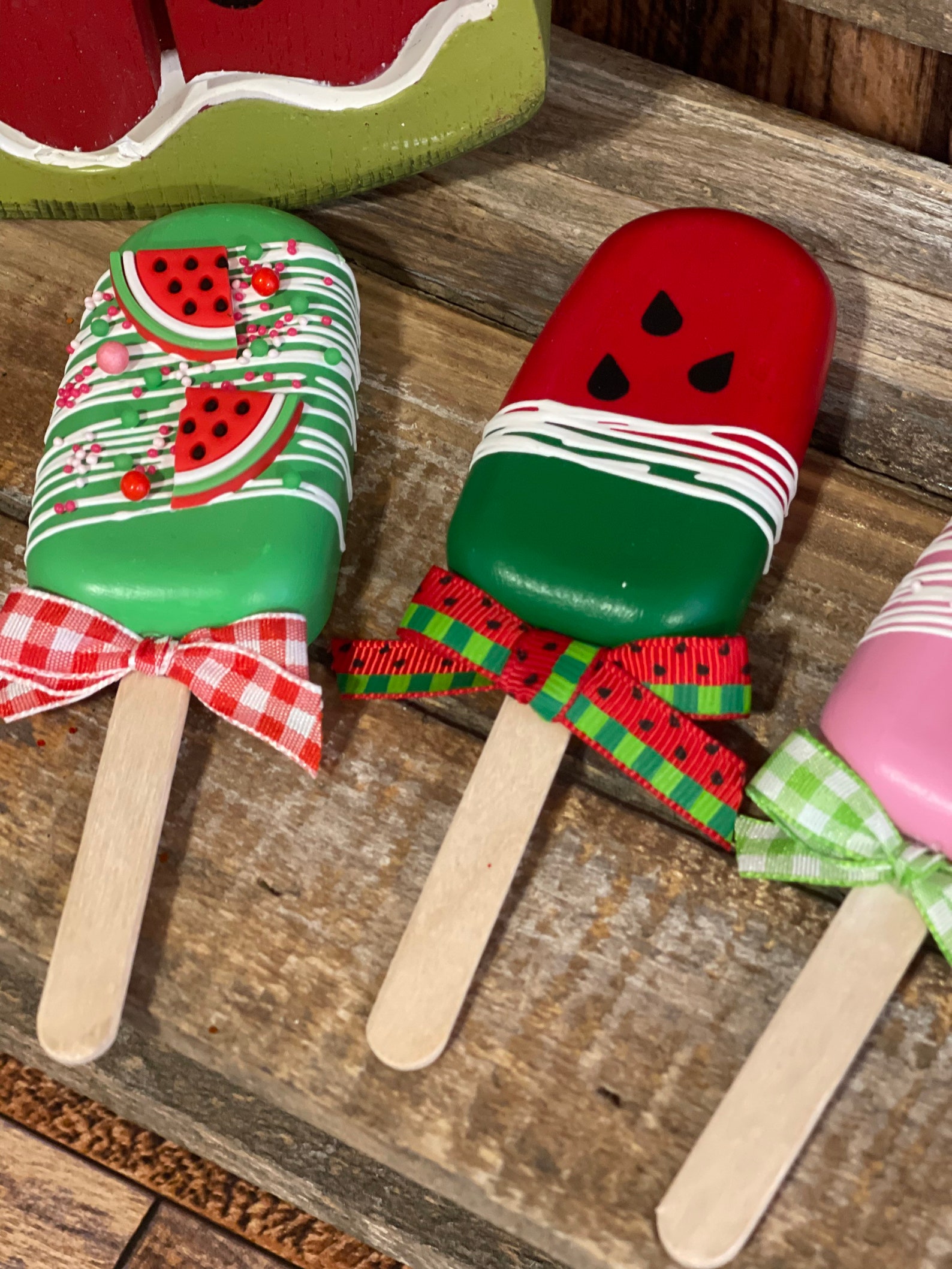 Fake Watermelon Cake Pops Fake Watermelon Cakesicles Etsy