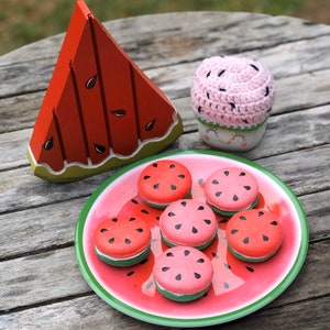 Fake Watermelon Macaroons, Watermelon Decor, Tiered Tray Decor, Realistic Macaroons, Watermelon Decor for Tiered Tray