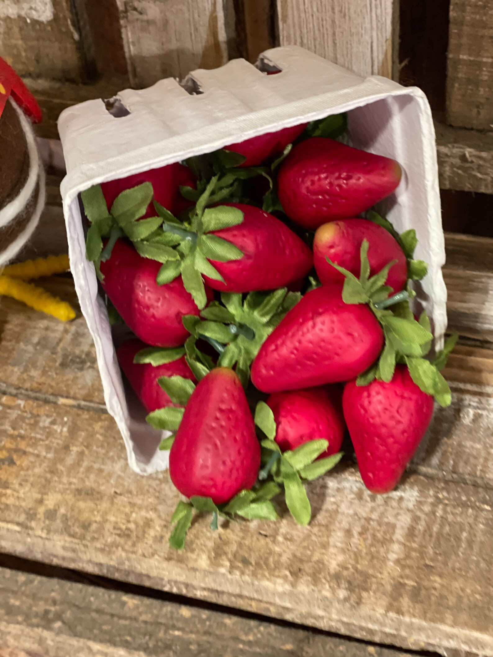 Set of 6 Faux Strawberries Fake Strawberries Kitchen Decor Etsy