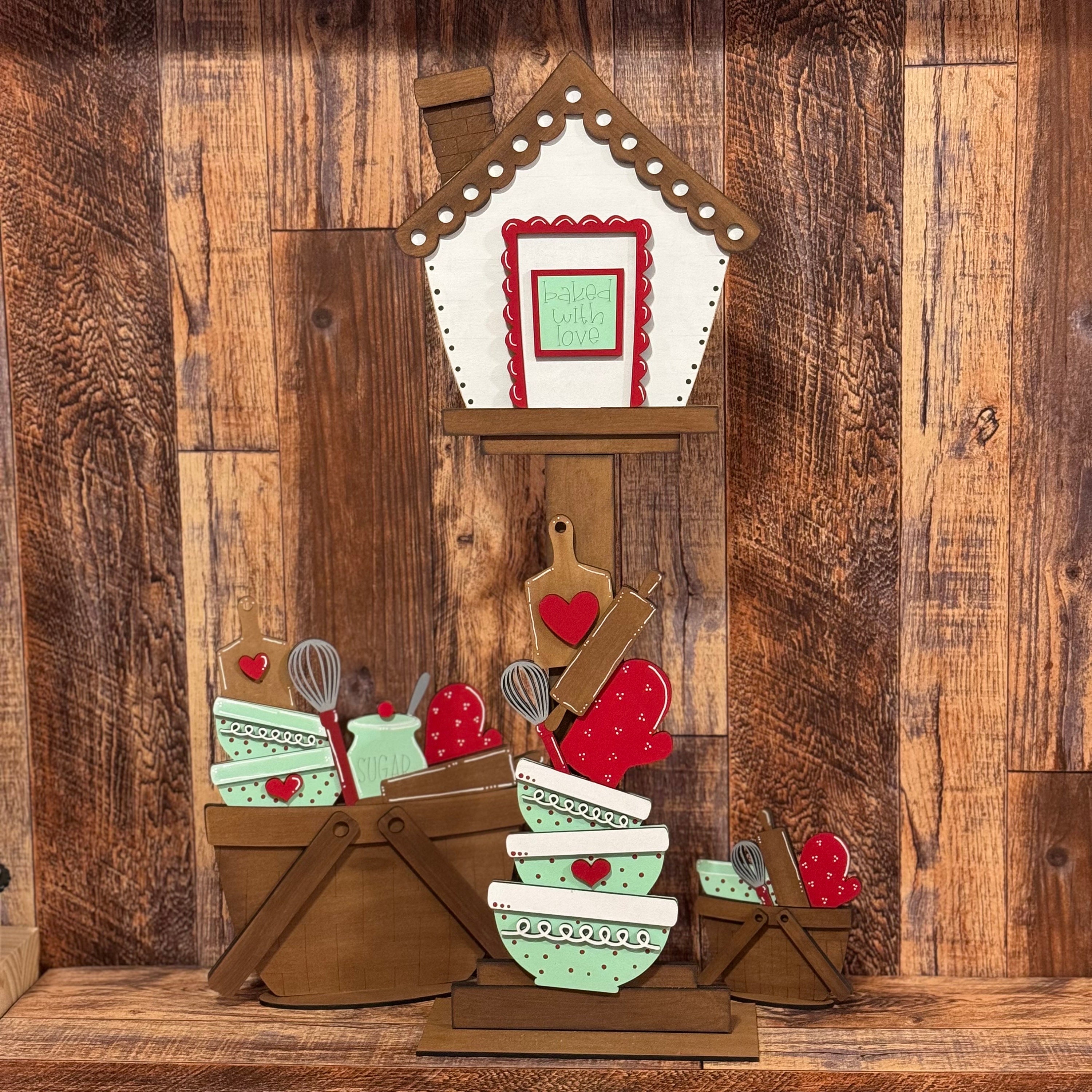 Birdhouse Wood Sign, Baking for the Birdhouse Interchangeable, Jadeite ...