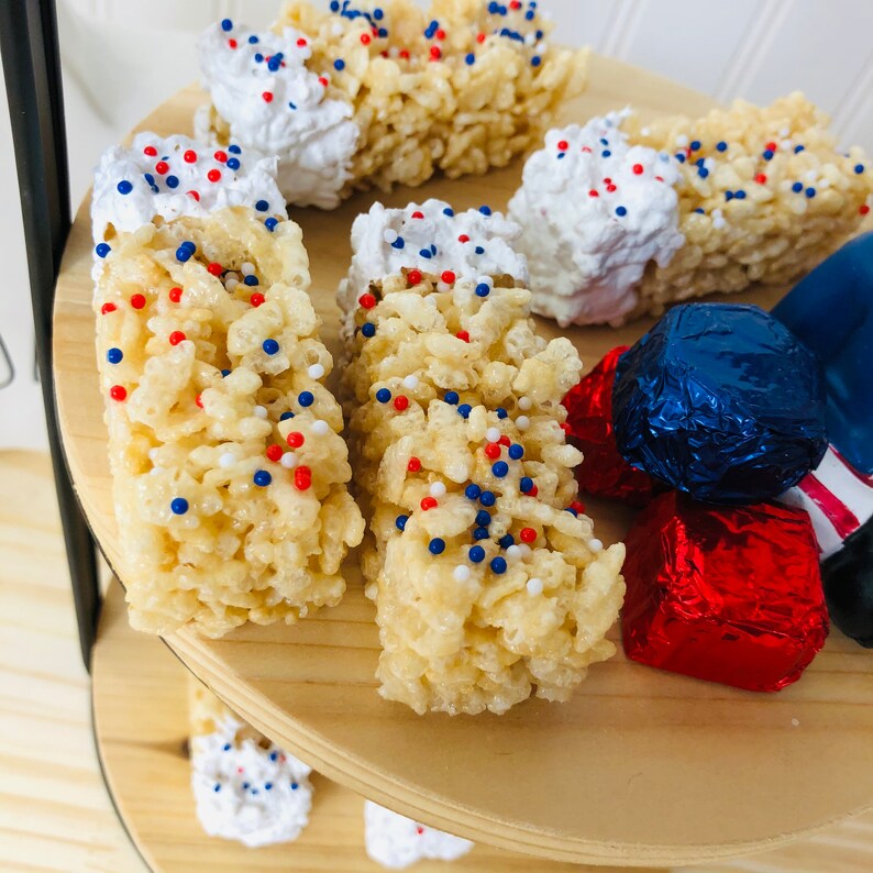Fake Rice Krispies Patriotic Rice Krispies 4th of July Rice Etsy