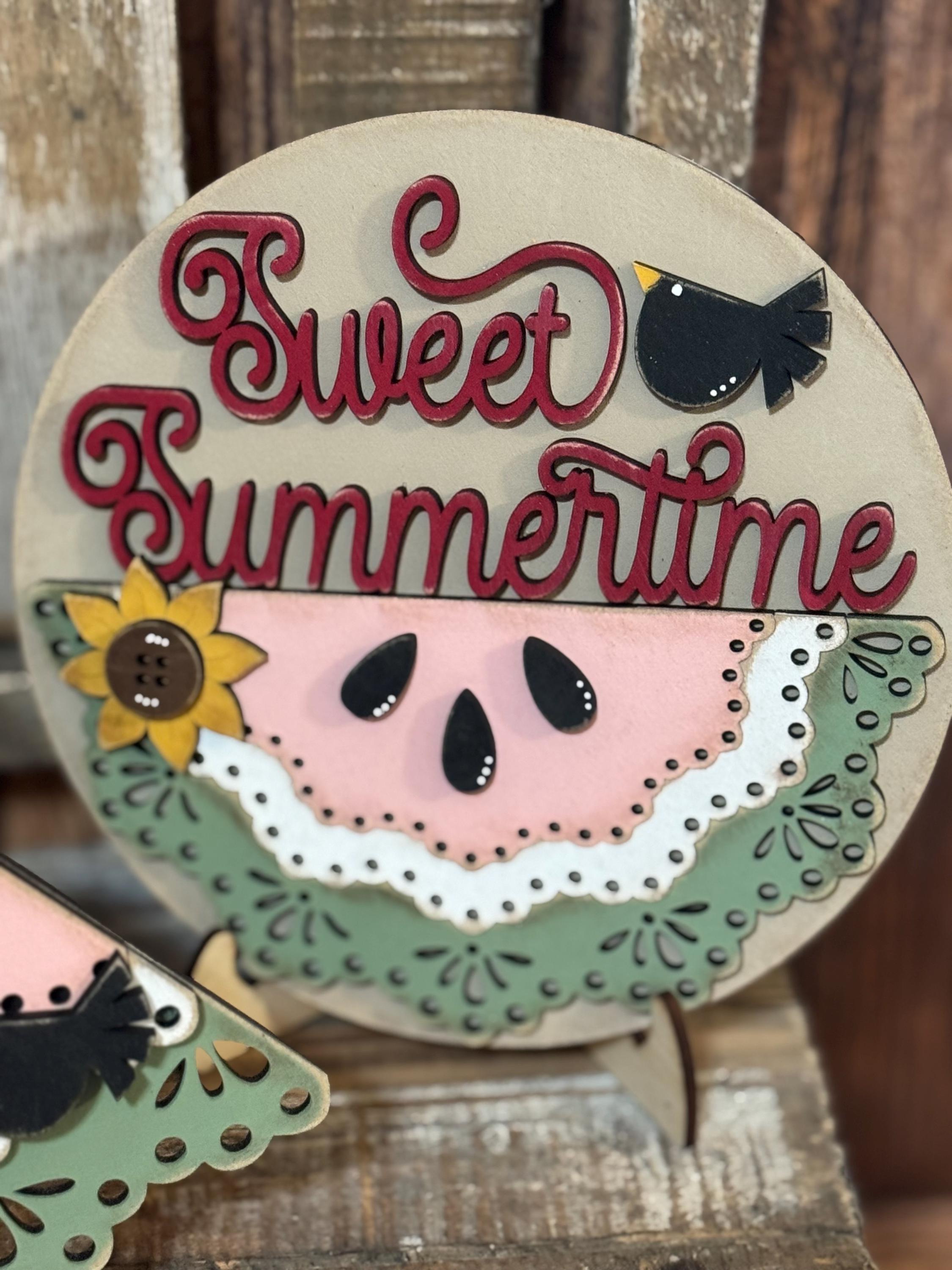 Watermelon Signs Unpainted Watermelon Summer Signs, Watermelon Tiered Tray Decor, Summer ...