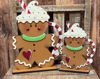 Panneau en bois « Chocolat chaud au pain d'épice », Décoration en pain d'épice, Panneau en bois « Pain d'épice »