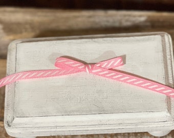 1/4" Pink/White Stripe Grosgrain Ribbon, Ribbon for Fake Bakes