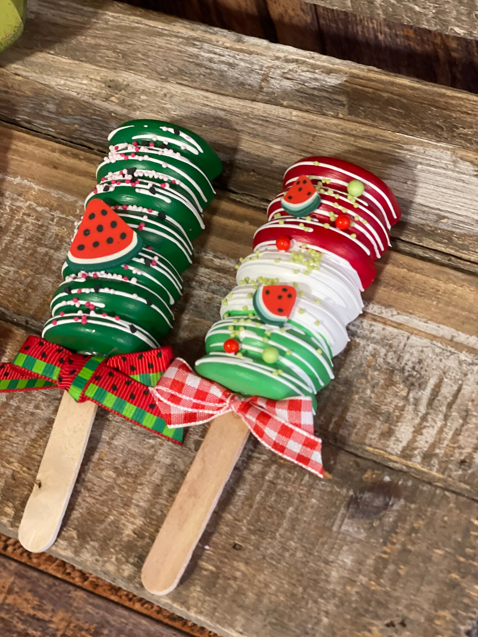 Fake Watermelon Cake Pops Fake Watermelon Cakesicles Etsy