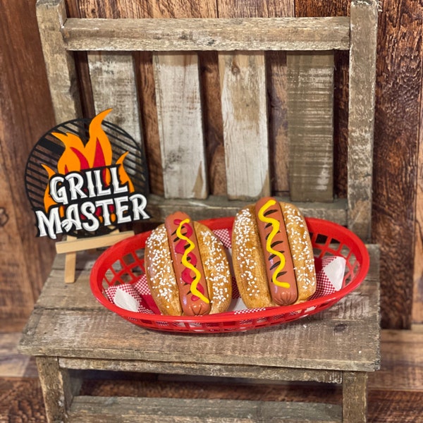 Fake Hotdog, Ballpark Faux Food, Baseball Party Decor, Fake Food Photo Prop