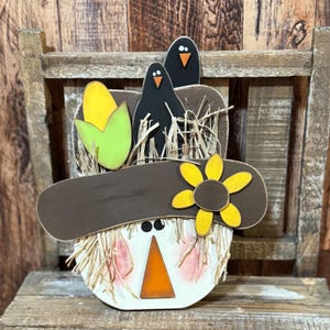 Scarecrow Wood Sign, Fall Wood signs, Fall Scarecrow Wood Sign, Primitive Scarecrow, Scarecrow Shelf Sitter