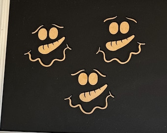 Set of 5 Snowman Face, Laser Cut Wooden Snowman Face, Wood Snowman Face Blank, Snowman Blank, Winter Snowman Decor