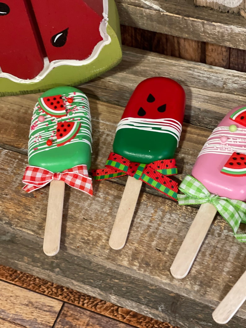 Fake Watermelon Cake Pops Fake Watermelon Cakesicles Etsy