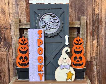 Panneau interchangeable Halloween pour porte de grange, panneau interchangeable pour supports ronds de 7,6 cm, inserts interchangeables pour support de porte de grange, décoration d'Halloween