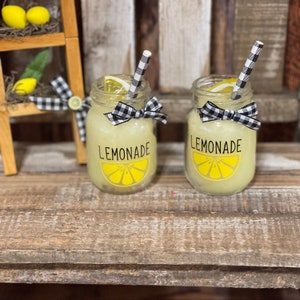 Fake Lemonade, Summer Decor, Summer Drinks, Faux Drinks, Lemonade Decor, Faux Lemonade, Kitchen Decor, Summer Decor