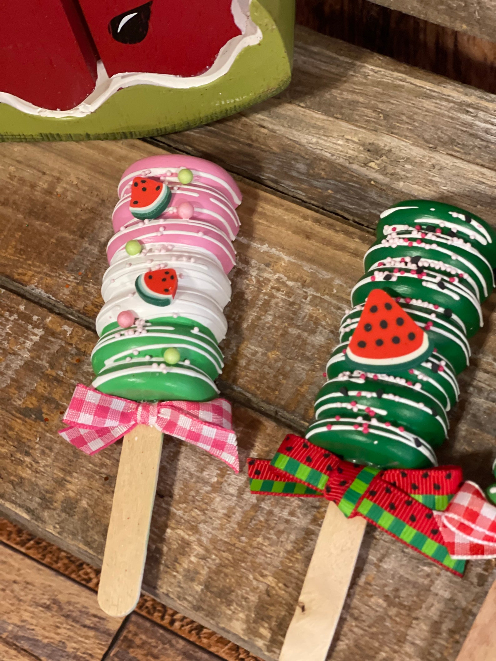 Fake Watermelon Cake Pops Fake Watermelon Cakesicles Etsy