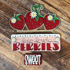 DIY Wood Truck Add-On , Strawberry Insert for Truck, Interchangeable Farmhouse Truck, Farmhouse Truck Decor, Farmhouse Truck Shelf Sitter