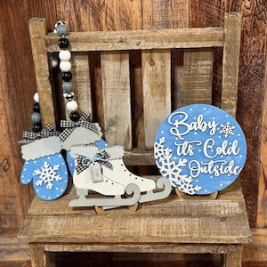 Baby Its Cold Outside Winter Decor, Winter Tiered Tray Decor, Winter Wonderland, Winter Snow Decor, Winter Tray Decor, Snowman Tray Decor