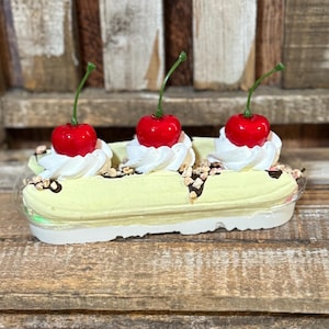Fake Banana Split Ice Cream, Banana Split, Summer Decor, Home Staging Decor, Birthday Party Decor, Ice Cream Party