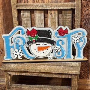 Snowman Wood Sign, Winter Tiered Tray Decor, Winter Wonderland, Winter Snow Decor, Winter Tray Decor, Snowman Tray Decor