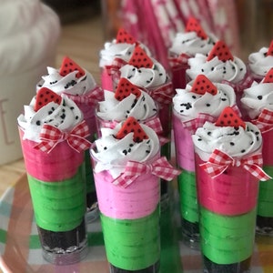 Watermelon Fake Ice Cream, Watermelon Fake Parfait, Watermelon Decor, Watermelon Tiered Tray Decor