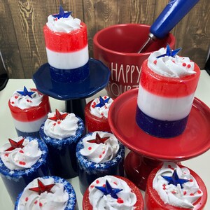 4th of July Shot Glass Drink, Fake Drink, Patriotic Day Decor, 4th of July Tiered Tray Decor