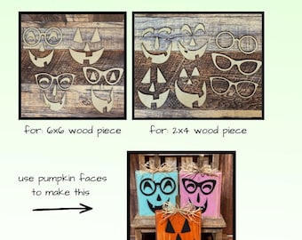 Set of 4 Pumpkin Face Wood Cutouts, Laser Cut Wood Pumpkin Face, Fall Pumpkin Decor, DIY Pumpkin Project