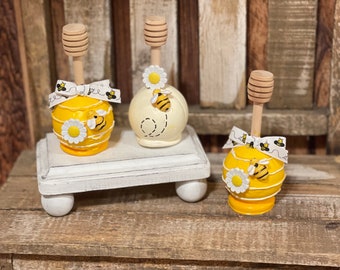 Fake Bee Cake Pops, Fake Bee Cakesicles, Bee Decor, Fake Cakesicle, Bee Tiered Tray Decor