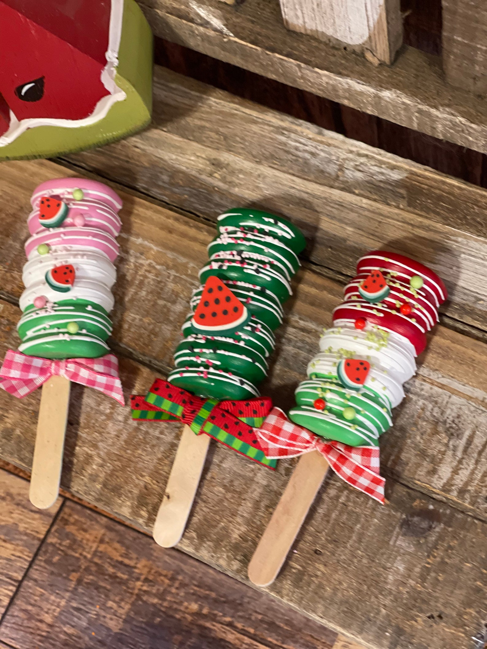 Fake Watermelon Cake Pops Fake Watermelon Cakesicles Etsy