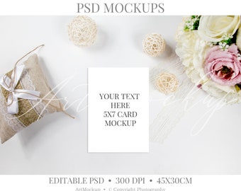 Download Free Rustic Wedding Invitation Mockup Pink Blush Bloom Roses Flowers Pearl Floral Mockup Editable Psd Modern Original Mockup Ms34 Free Template Mockup Psd PSD Mockup Template