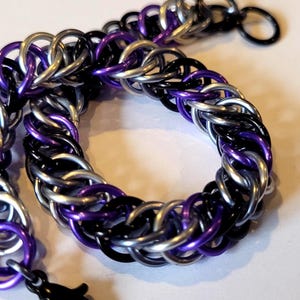 Demisexual Asexual Ace LGBTQIA pride gay flag chainmail bracelet jewelry
