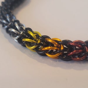 Bear LGBTQIA pride gay flag chainmail bracelet jewelry