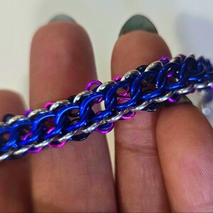 Genderfluid GF LGBTQIA pride gay flag chainmail bracelet jewelry