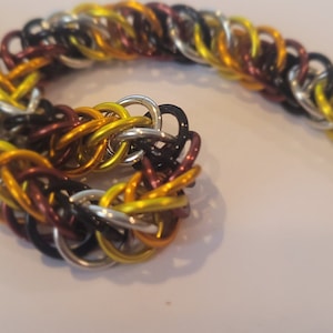 Bear LGBTQIA gay pride chainmail bracelet jewelry