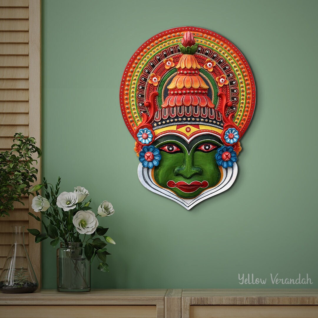 Masque Kathakali en Bois