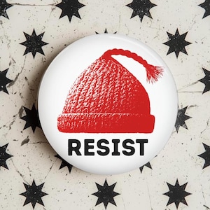 Resist Red Knit Protest Hat Button, Pin, Magnet, Resistance, Activist, Political