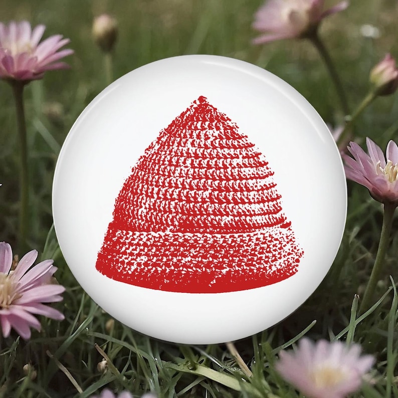 Norwegian Red Protest Hat Button, Pin, Magnet, Resistance, Activist, Political Resist image 1