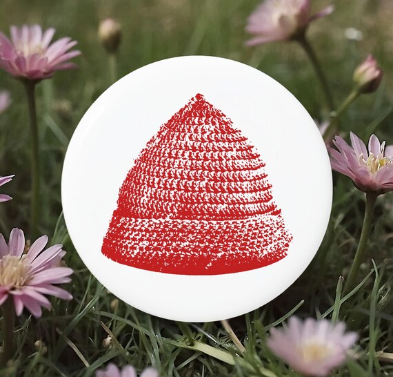 Norwegian Red Protest Hat Button, Pin, Magnet, Resistance, Activist, Political