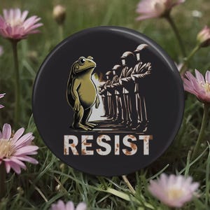 Resist Portland Frog Protest Button, Pin, No Fascists, Resistance, Activist, Political