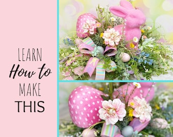 How To Make A Bunny Centerpiece, DIY Floral Arrangement, Step By Step Spring Centerpiece Tutorial, DIY Easter, Do It Yourself Spring Decor