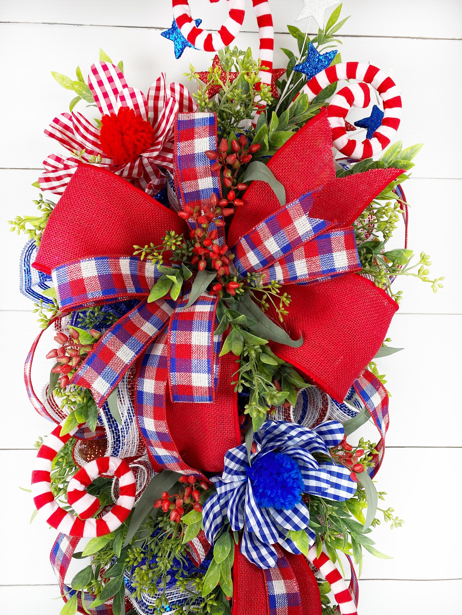 4th of July Wreath for Front Door Patriotic Wreath - Etsy