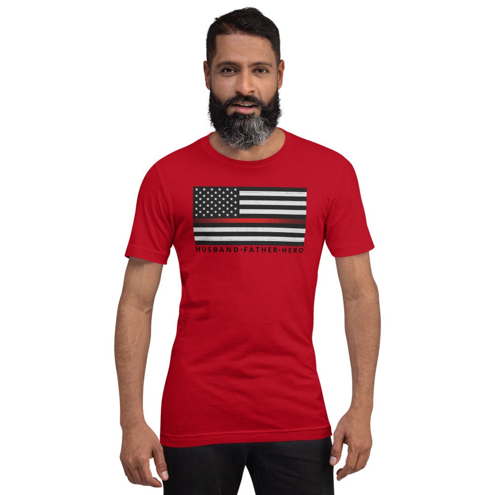 American Flag Shirt Husband Father Hero Tshirt Shirt for - Etsy