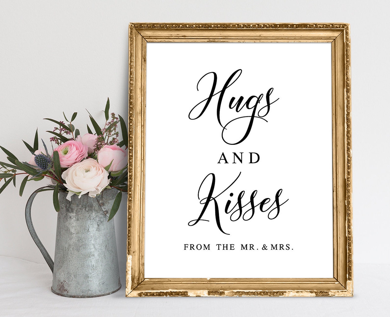 Hugs and Kisses From the Mr and Mrs Wedding Signs Hugs and | Etsy