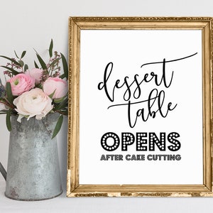 Dessert Table Sign: Wedding Reception Decor (PDF & JPG)