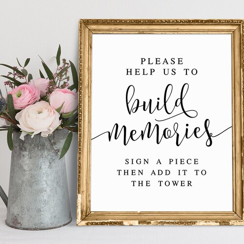 Help Us to Build Memories Sign A Jenga Piece Jenga Tower - Etsy
