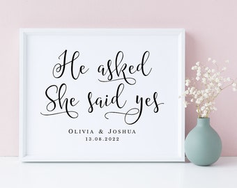 He Asked She Said Yes Signs - Etsy