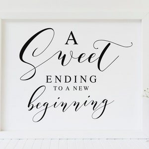Wedding Favors Sign: A Sweet Ending, Printable Reception Decor (PDF & JPG)