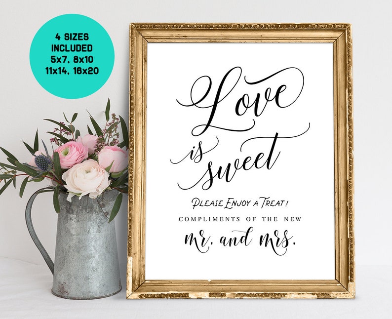  Wedding  Signs Love Is Sweet  Enjoy A Treat Wedding  Quotes  